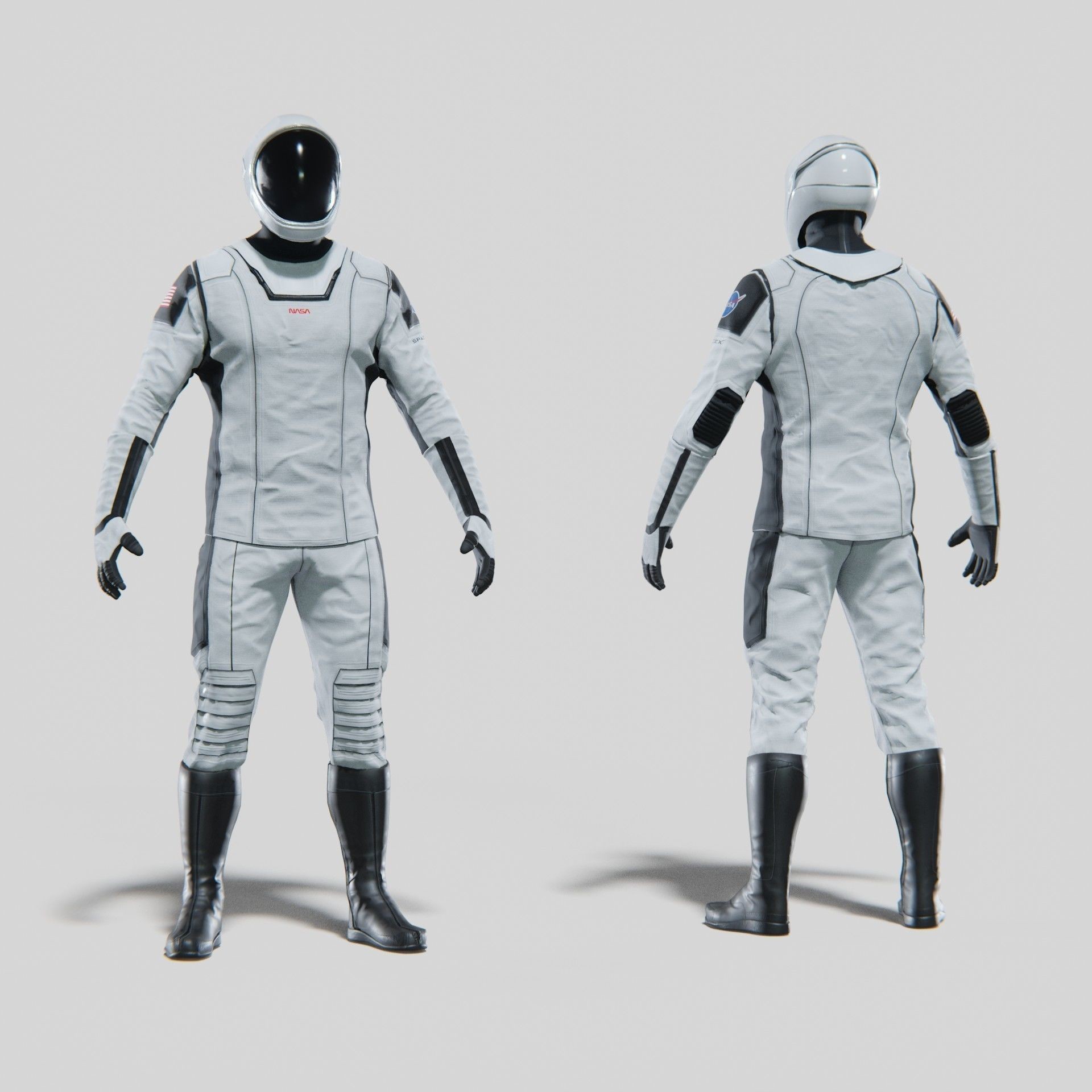 SpaceX Dragon Starman Spacesuit - High-Poly 3D Model - View 3