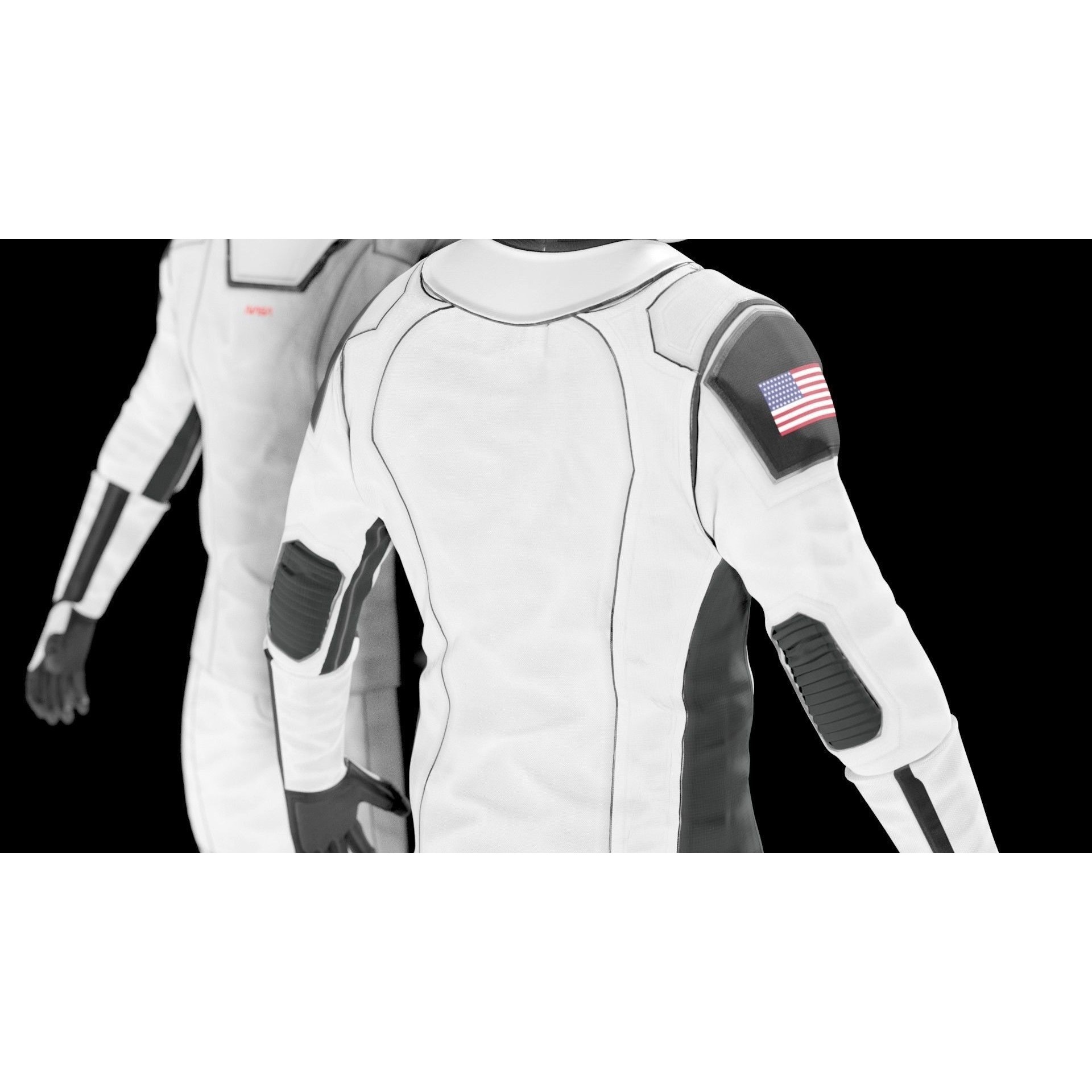 SpaceX Dragon Starman Spacesuit - High-Poly 3D Model - View 8