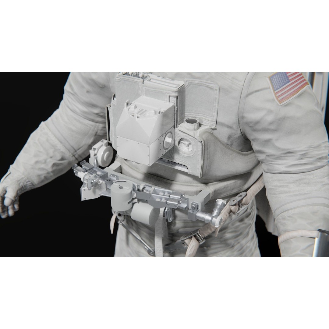 Astronaut EMU MMU Spacesuit 3D Model – Rigged PBR Character, Blender, FBX - View 17