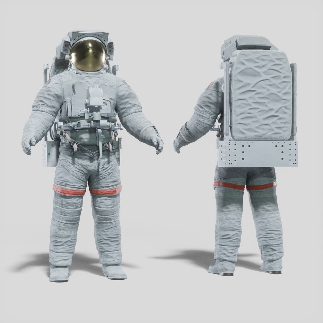 Astronaut EMU MMU Spacesuit 3D Model – Rigged PBR Character, Blender, FBX - View 3