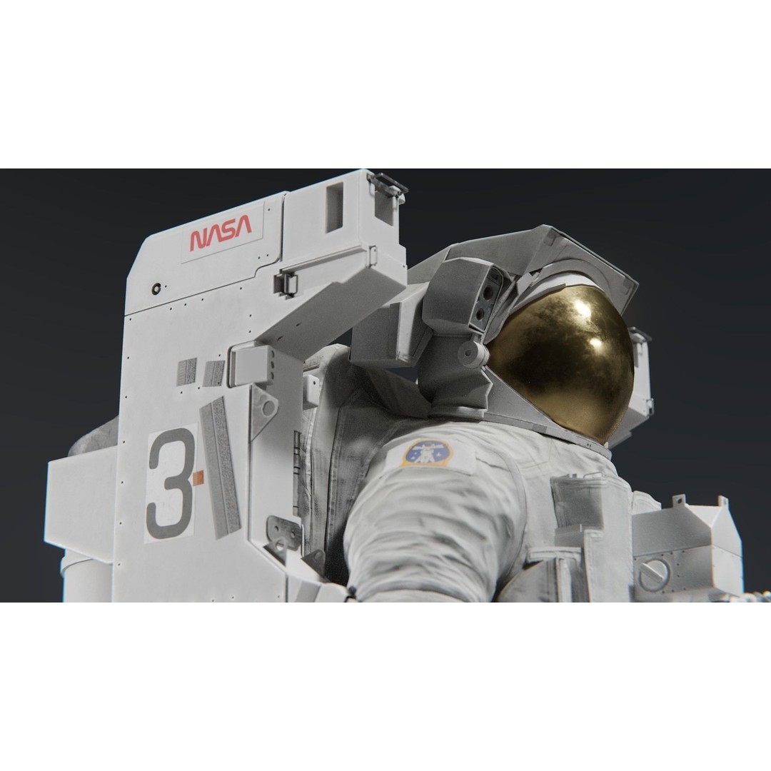 Astronaut EMU MMU Spacesuit 3D Model – Rigged PBR Character, Blender, FBX - View 32