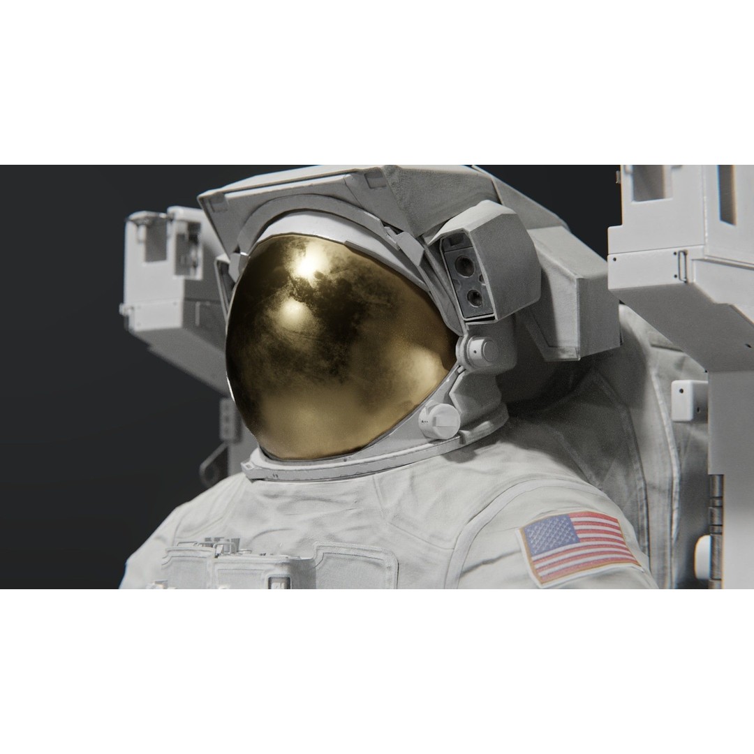 Astronaut EMU MMU Spacesuit 3D Model – Rigged PBR Character, Blender, FBX - View 34