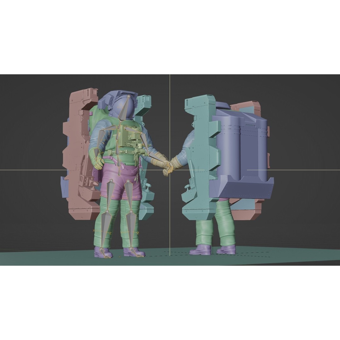 Astronaut EMU MMU Spacesuit 3D Model – Rigged PBR Character, Blender, FBX - View 35