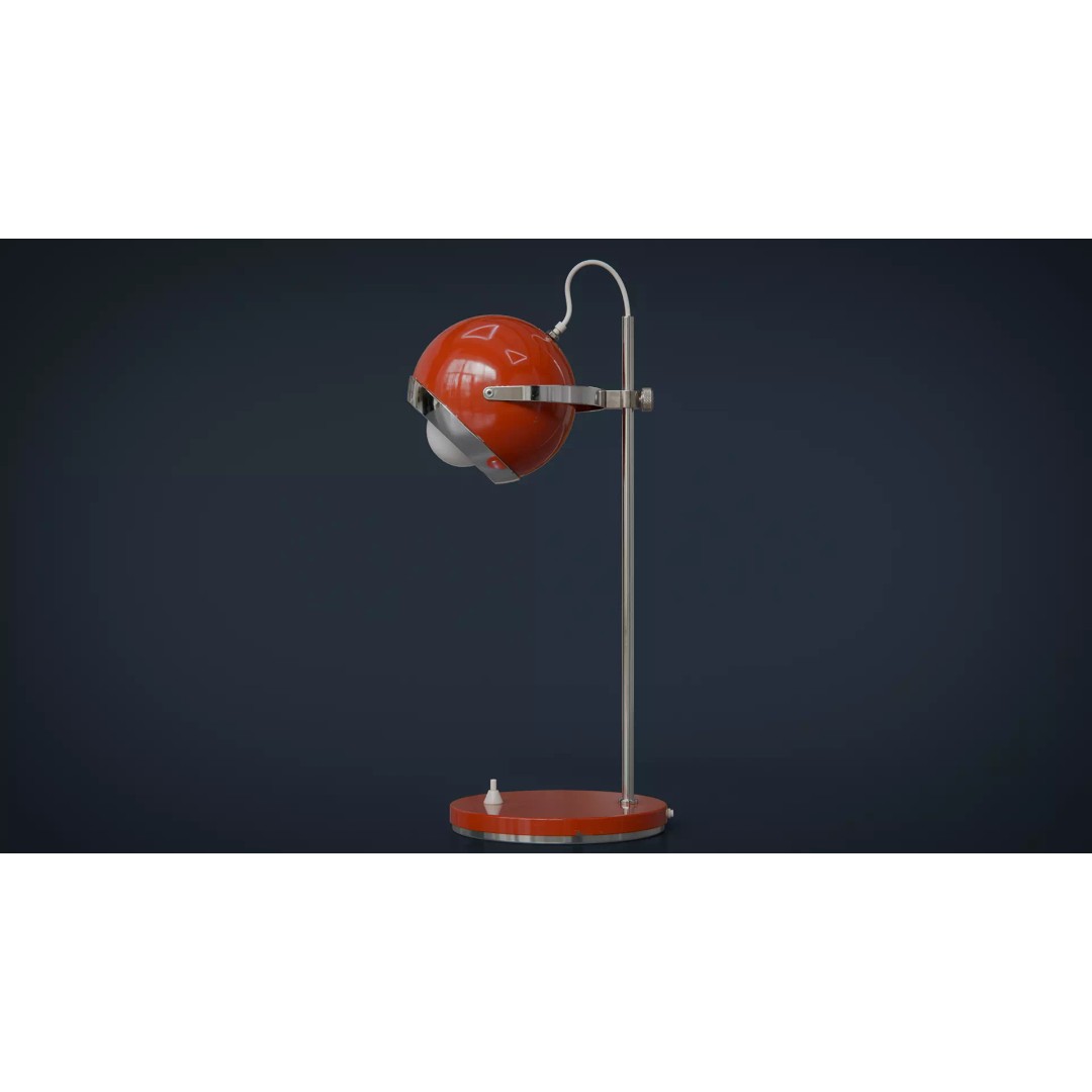Eyeball Table Lamp 3D Model – Retro Low-Poly Game Asset, FBX - View 11