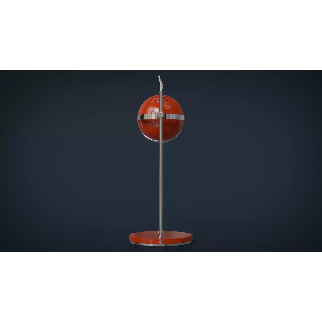 Eyeball Table Lamp 3D Model – Retro Low-Poly Game Asset, FBX - View 9