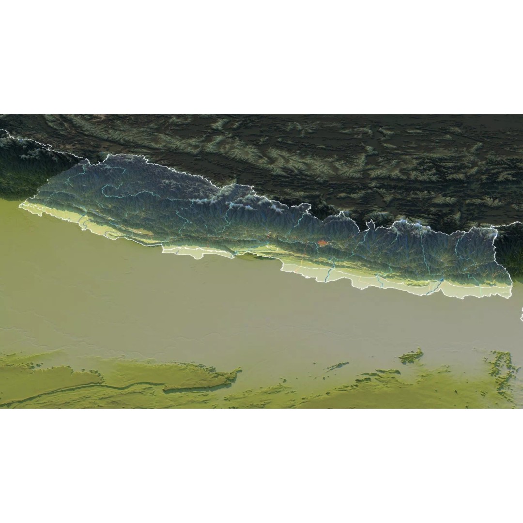 Nepal Map 3D Model – Realistic Satellite Terrain, FBX, OBJ, MAX - View 13