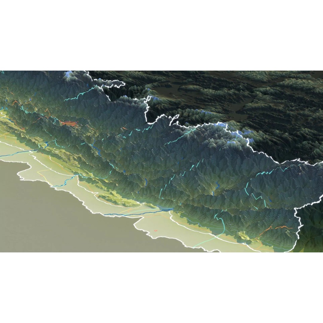 Nepal Map 3D Model – Realistic Satellite Terrain, FBX, OBJ, MAX - View 15