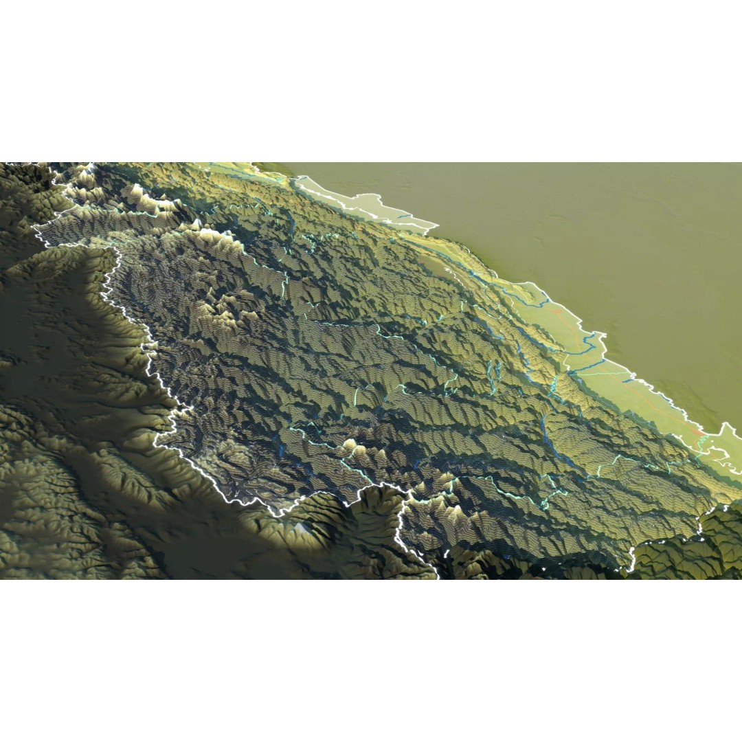 Nepal Map 3D Model – Realistic Satellite Terrain, FBX, OBJ, MAX - View 16