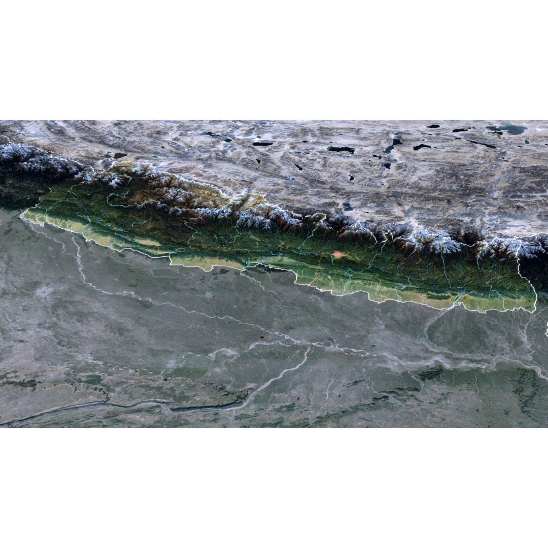 Nepal Map 3D Model – Realistic Satellite Terrain, FBX, OBJ, MAX - View 4