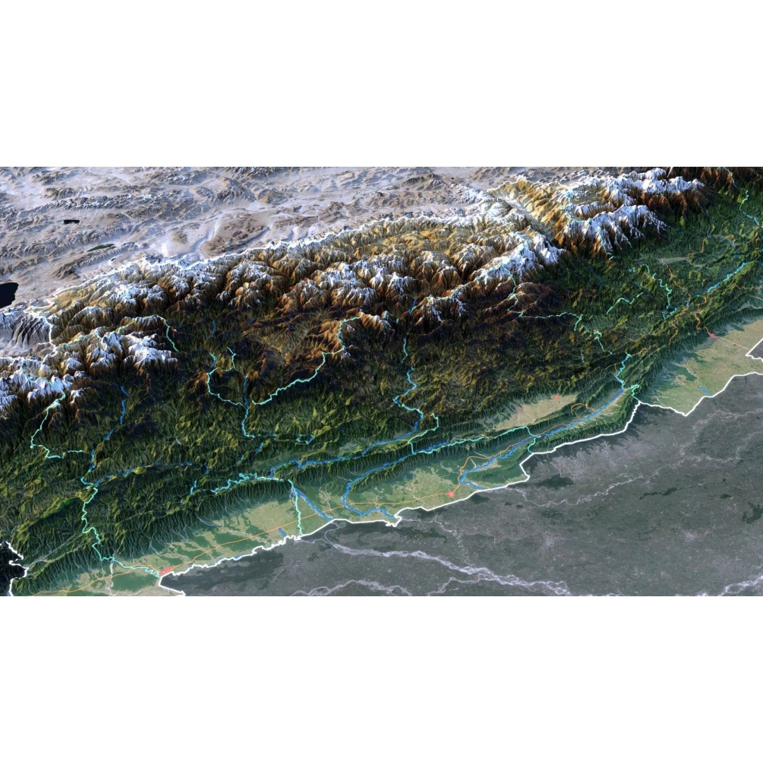 Nepal Map 3D Model – Realistic Satellite Terrain, FBX, OBJ, MAX - View 5