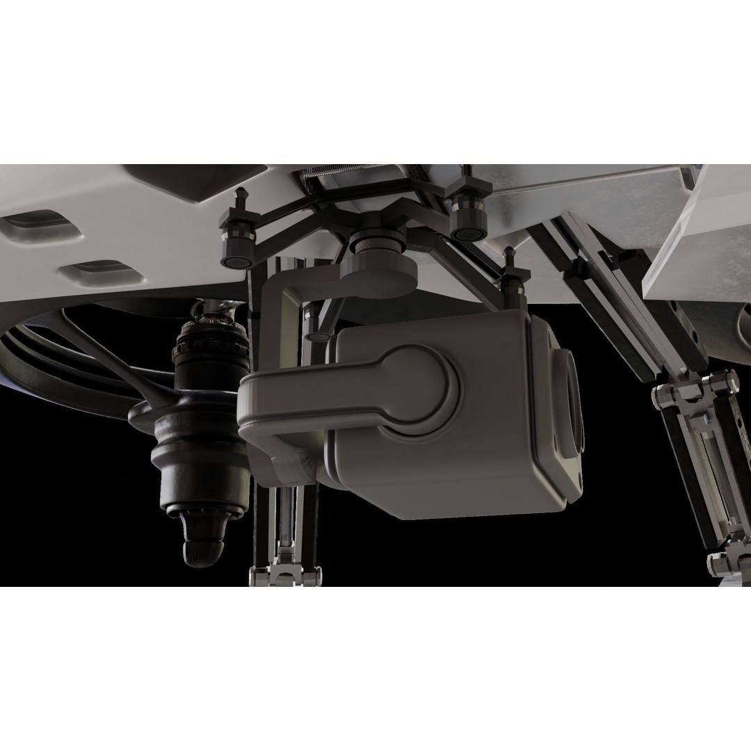 Quadcopter Drone 3D Model – Low Poly Rigged Asset, Blender & FBX - View 10
