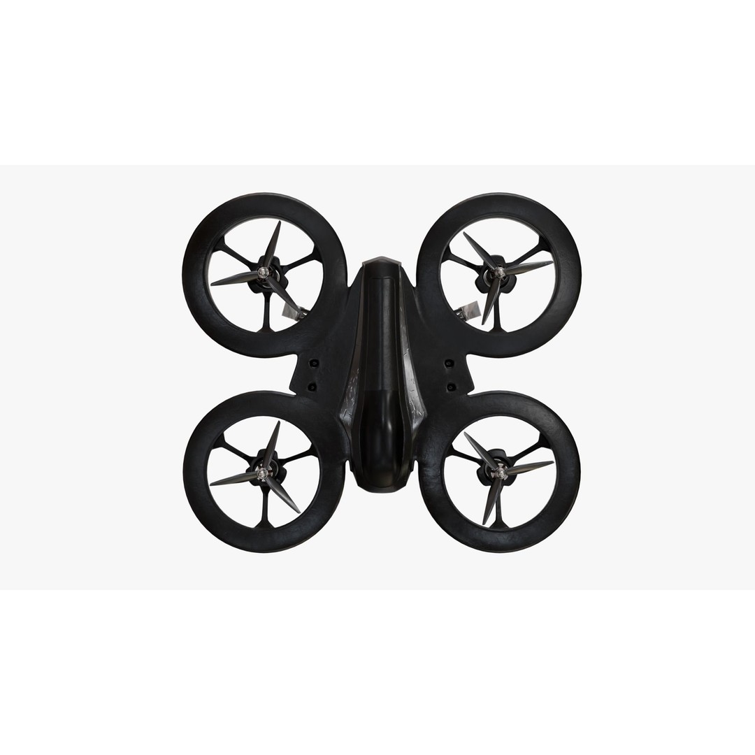 Quadcopter Drone 3D Model – Low Poly Rigged Asset, Blender & FBX - View 12