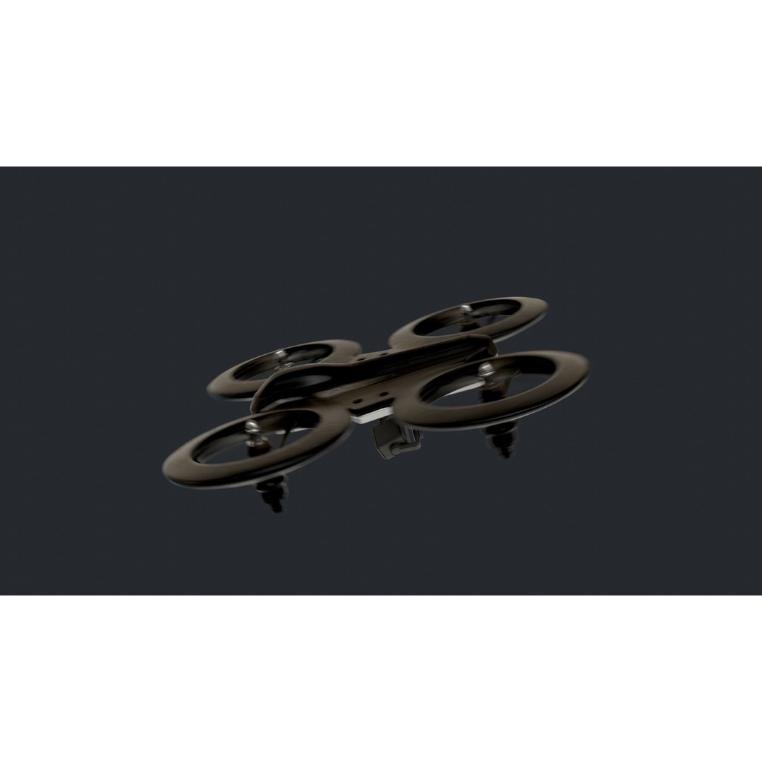 Quadcopter Drone 3D Model – Low Poly Rigged Asset, Blender & FBX - View 14