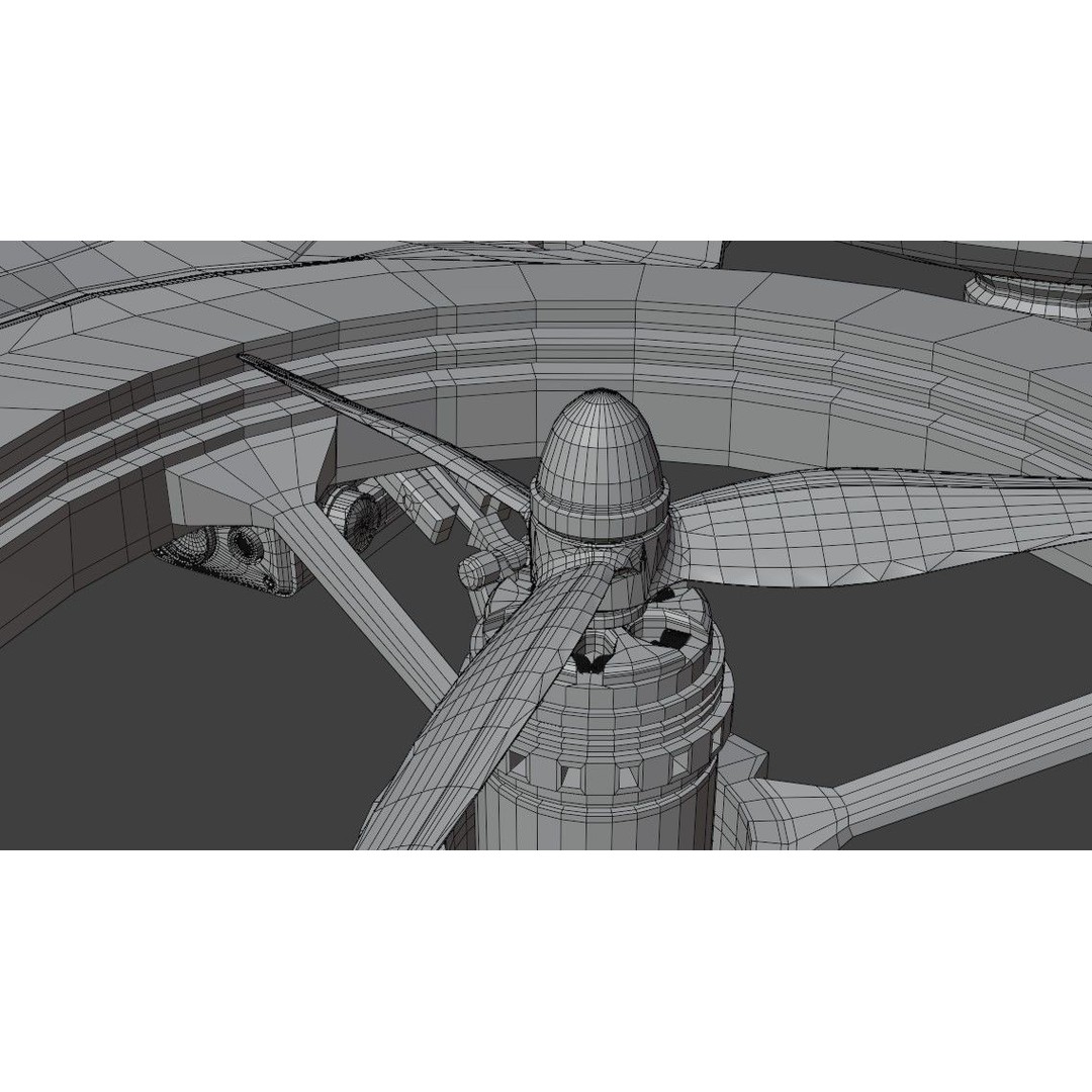 Quadcopter Drone 3D Model – Low Poly Rigged Asset, Blender & FBX - View 20