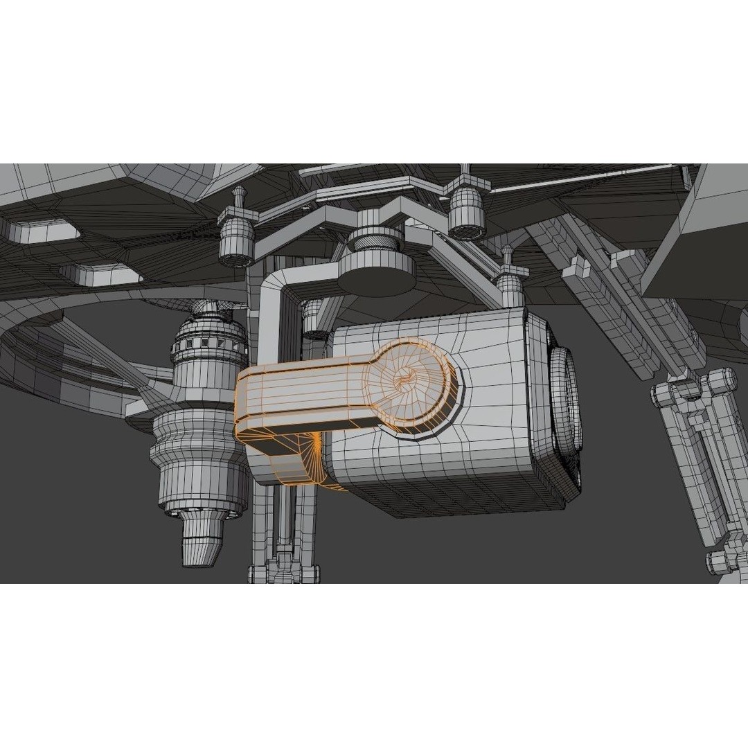 Quadcopter Drone 3D Model – Low Poly Rigged Asset, Blender & FBX - View 22