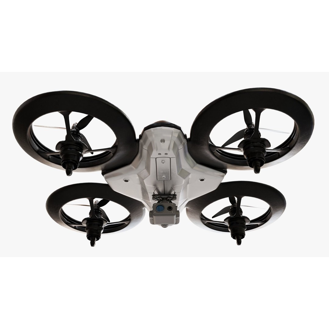 Quadcopter Drone 3D Model – Low Poly Rigged Asset, Blender & FBX - View 5