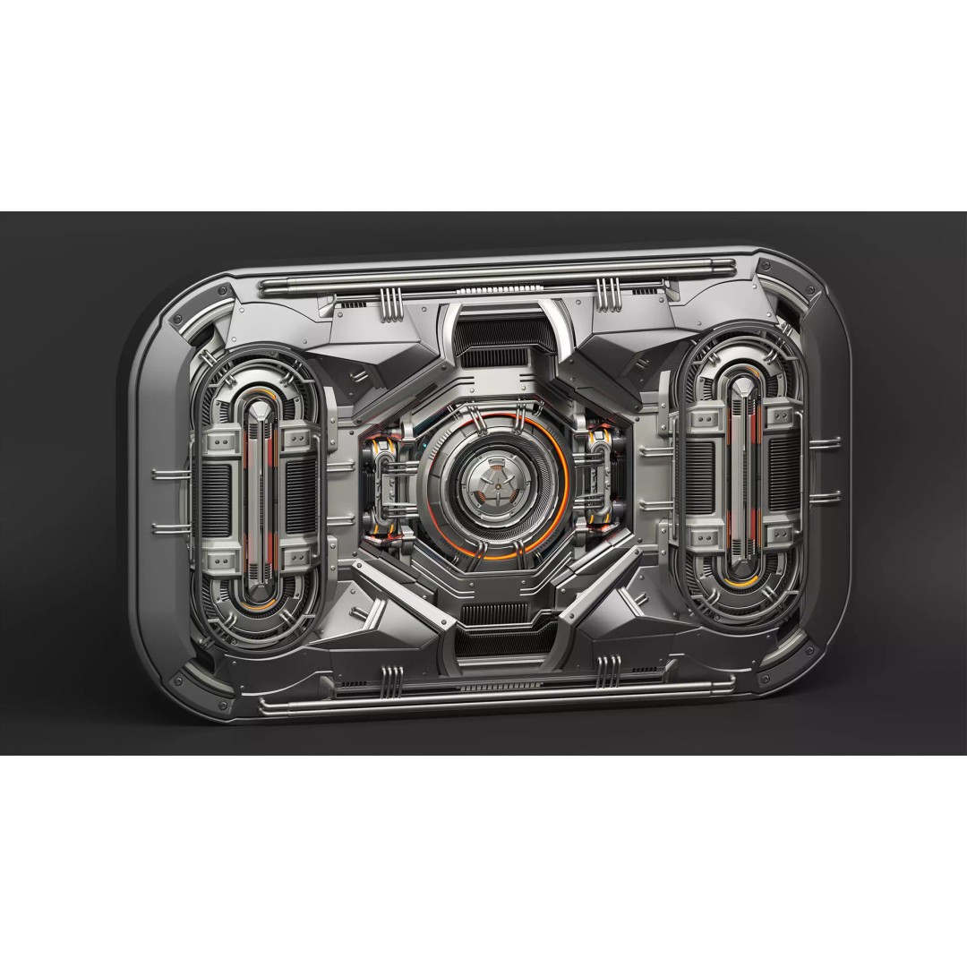 Futuristic Panel 3D Model – Sci-Fi Kitbash Subdivision Ready, FBX - View 2