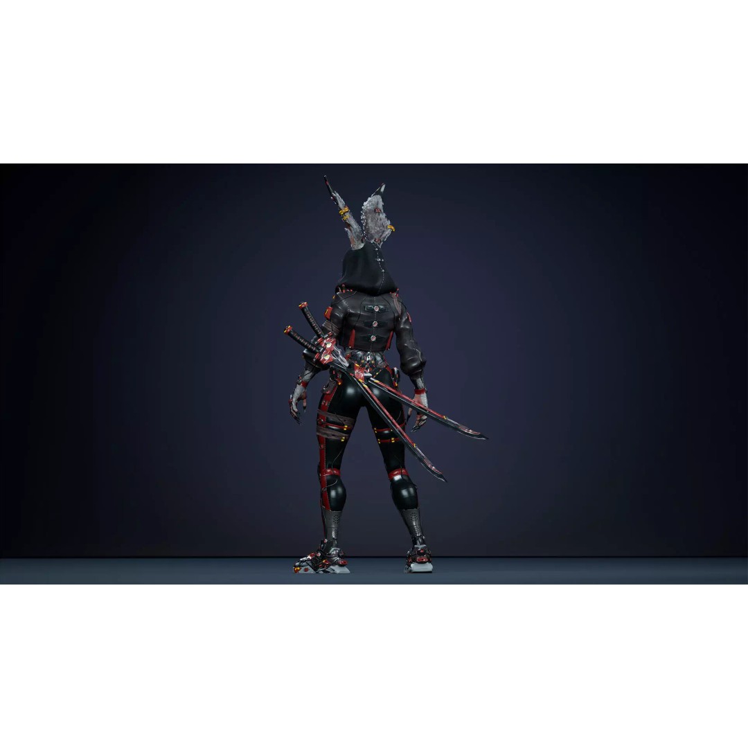 Alien Rabbit 3D Model – Low Poly Animated Character, FBX - View 13