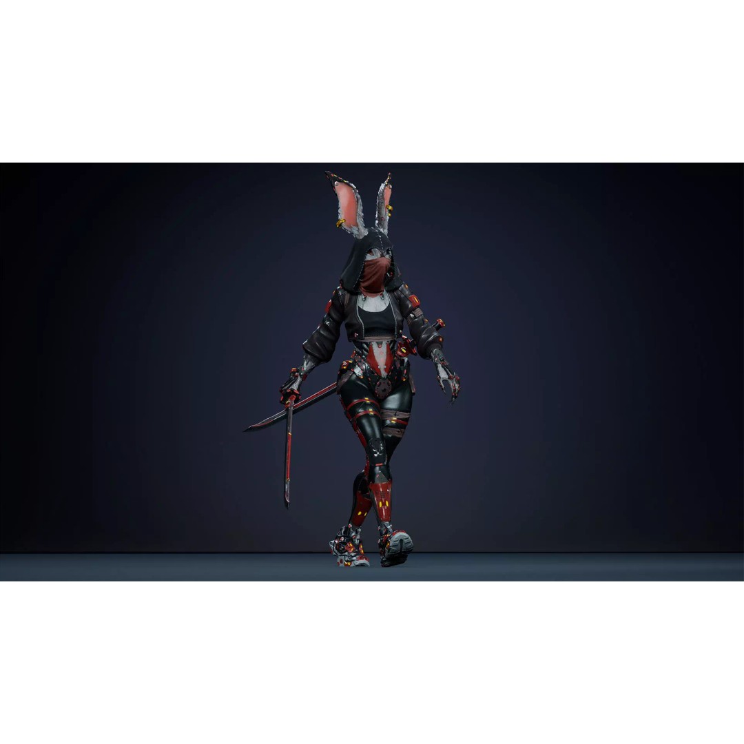 Alien Rabbit 3D Model – Low Poly Animated Character, FBX - View 14