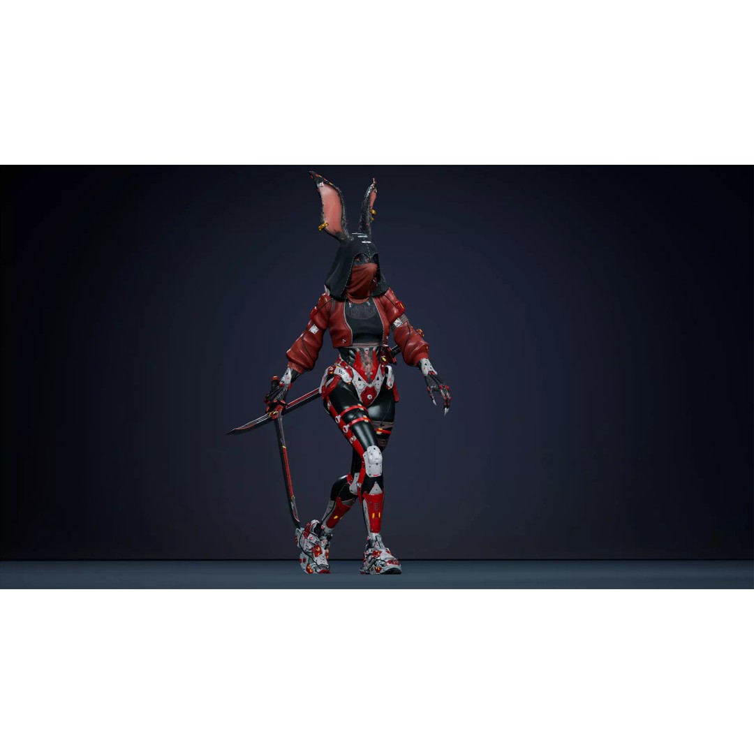 Alien Rabbit 3D Model – Low Poly Animated Character, FBX - View 20
