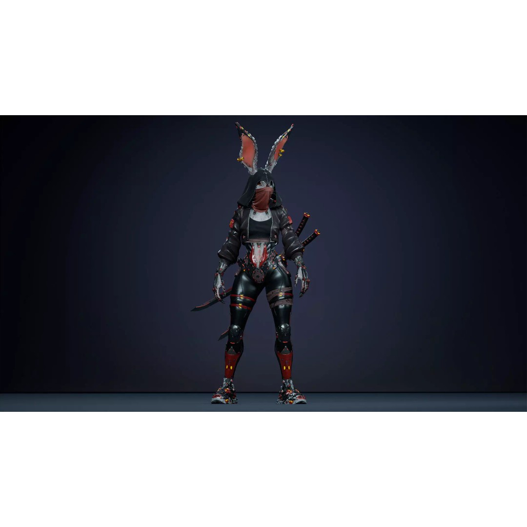 Alien Rabbit 3D Model – Low Poly Animated Character, FBX - View 6