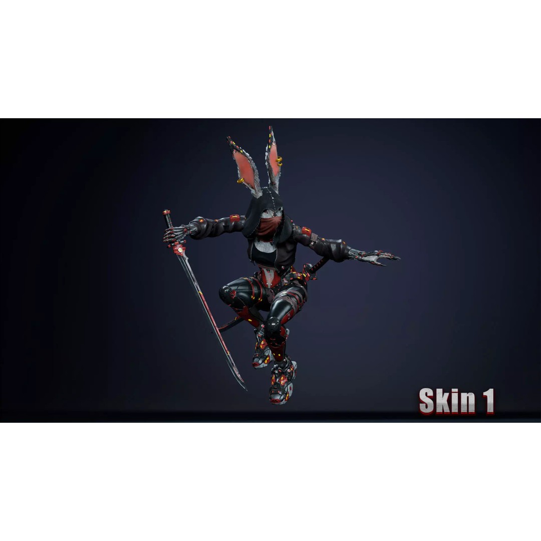 Alien Rabbit 3D Model – Low Poly Animated Character, FBX - View 7