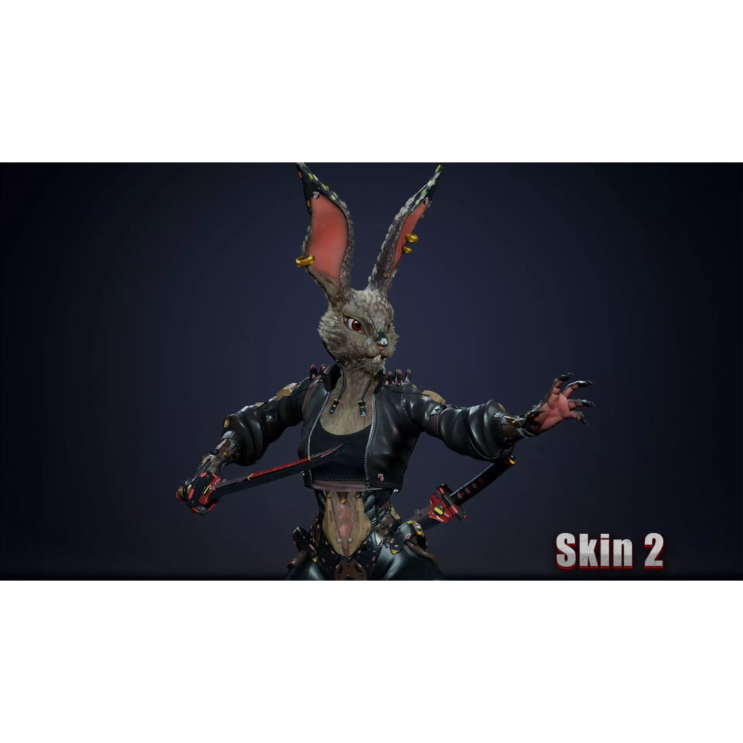 Alien Rabbit 3D Model – Low Poly Animated Character, FBX - View 8