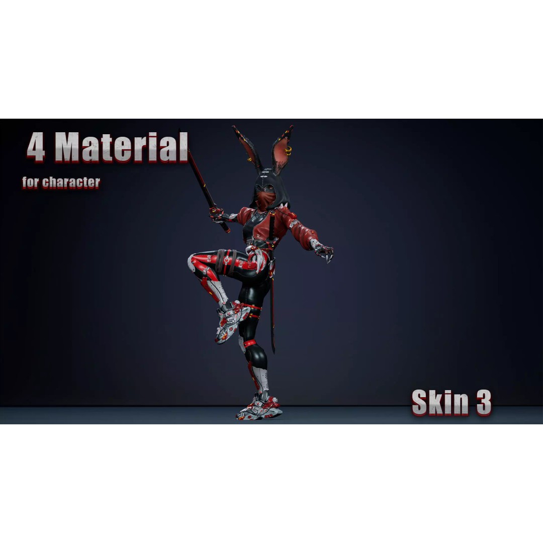 Alien Rabbit 3D Model – Low Poly Animated Character, FBX - View 9