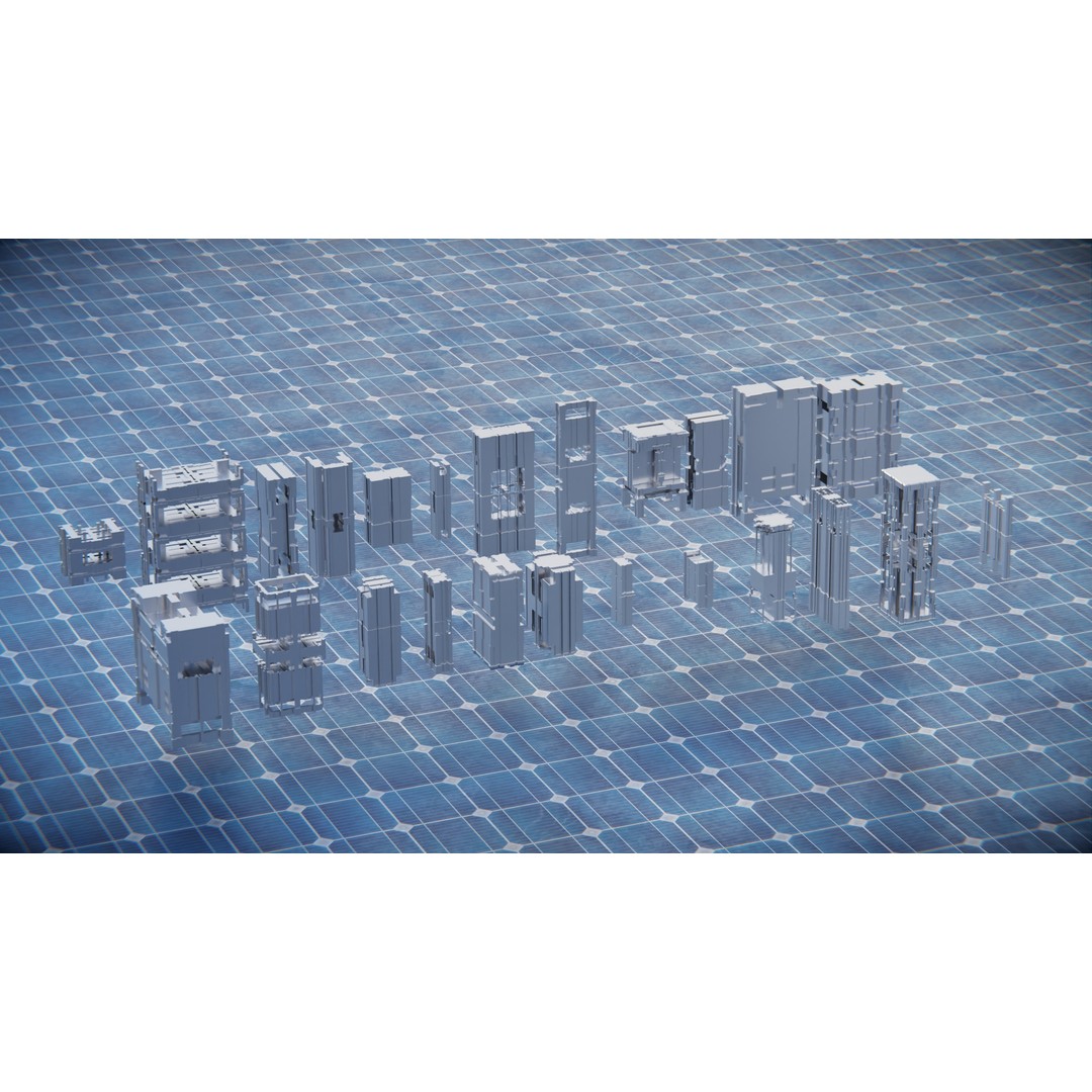 Sci-Fi Kitbash 3D Model – Low Poly Asset Collection, FBX, OBJ