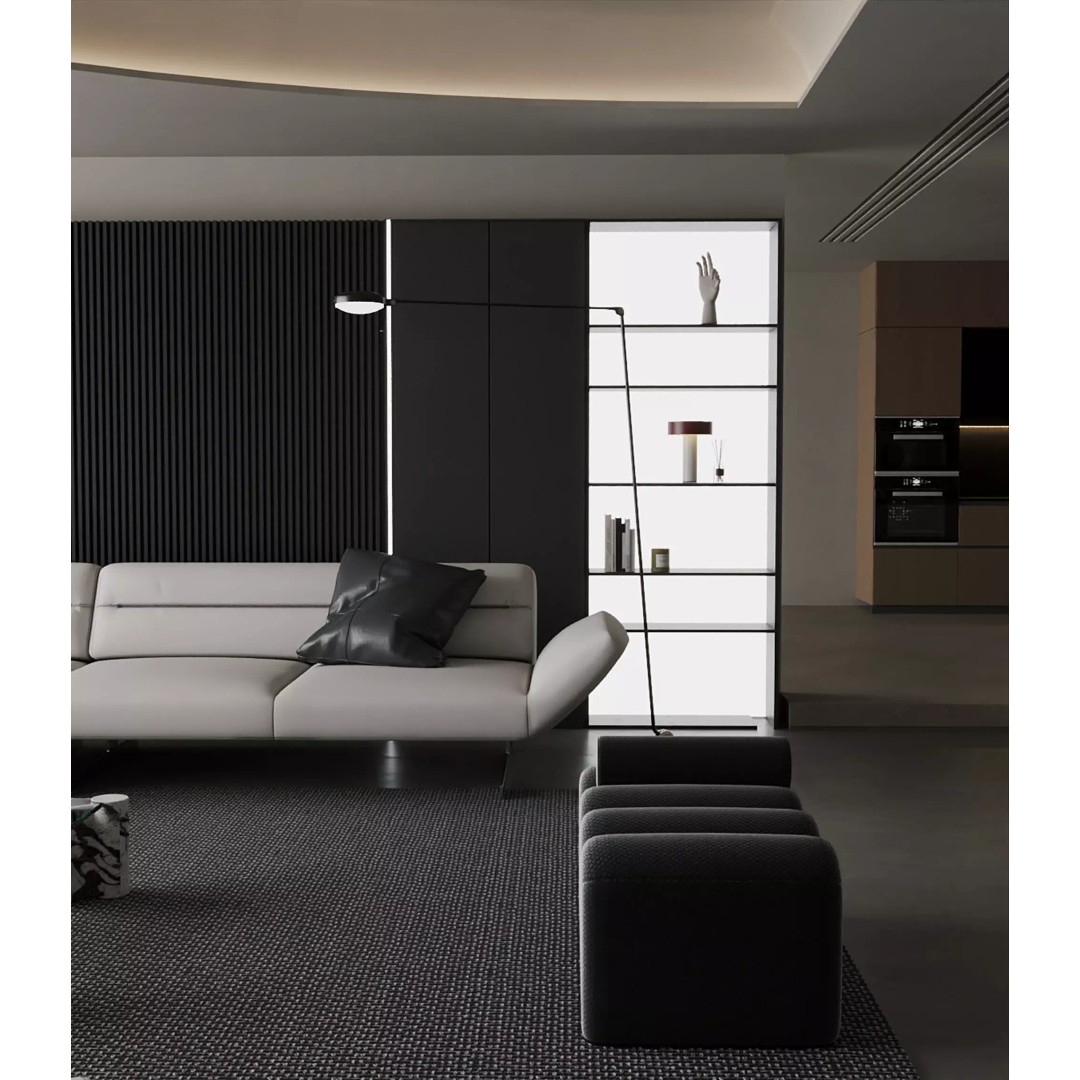 Modern Luxury Living Space 3D Model – Open Kitchen, FBX, Archviz - View 10