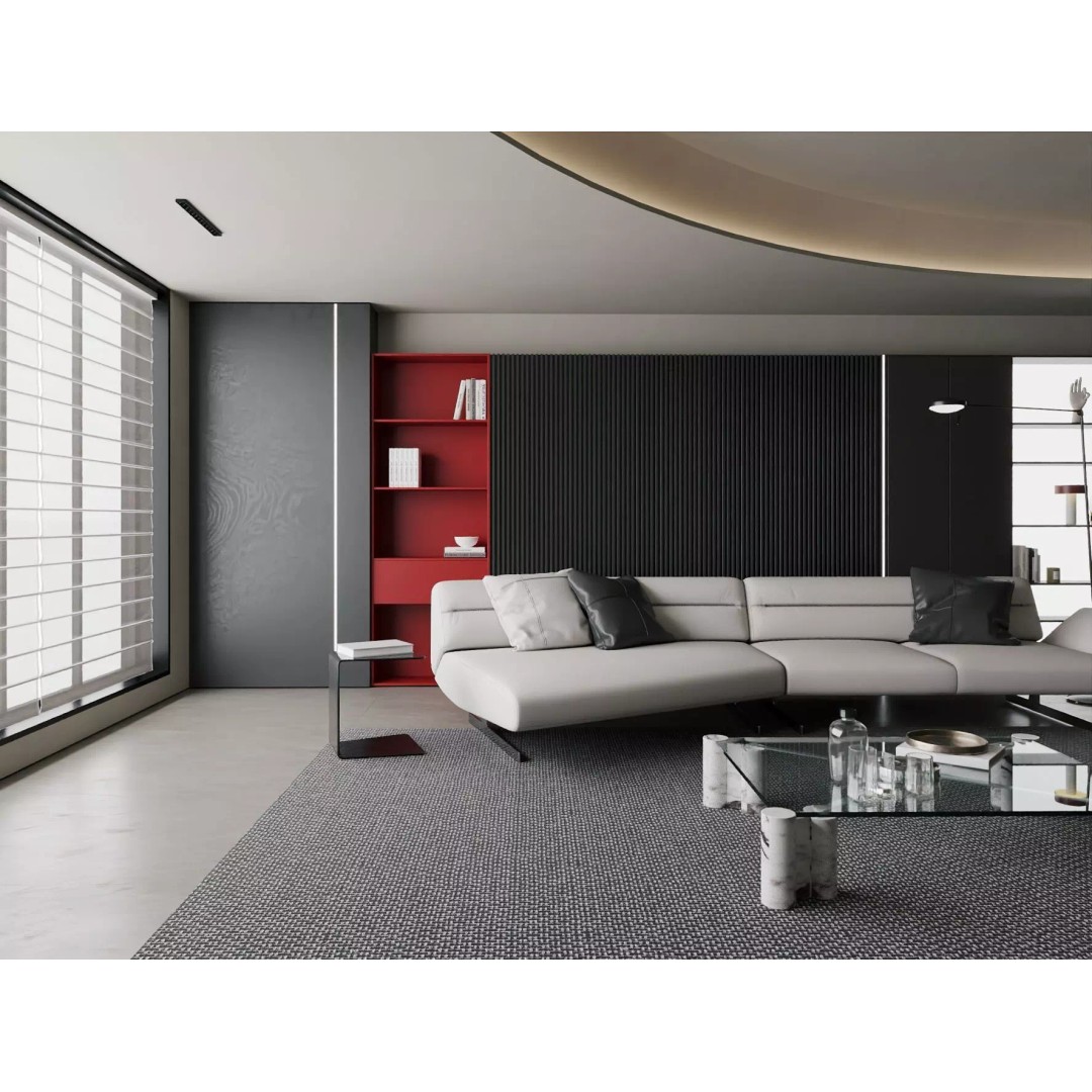 Modern Luxury Living Space 3D Model – Open Kitchen, FBX, Archviz - View 7