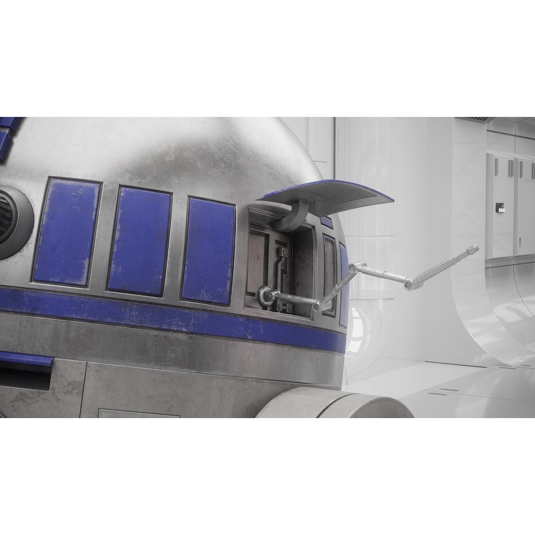 R2D2 3D Model – Fully Rigged Sci-Fi Character with PBR Textures - View 11