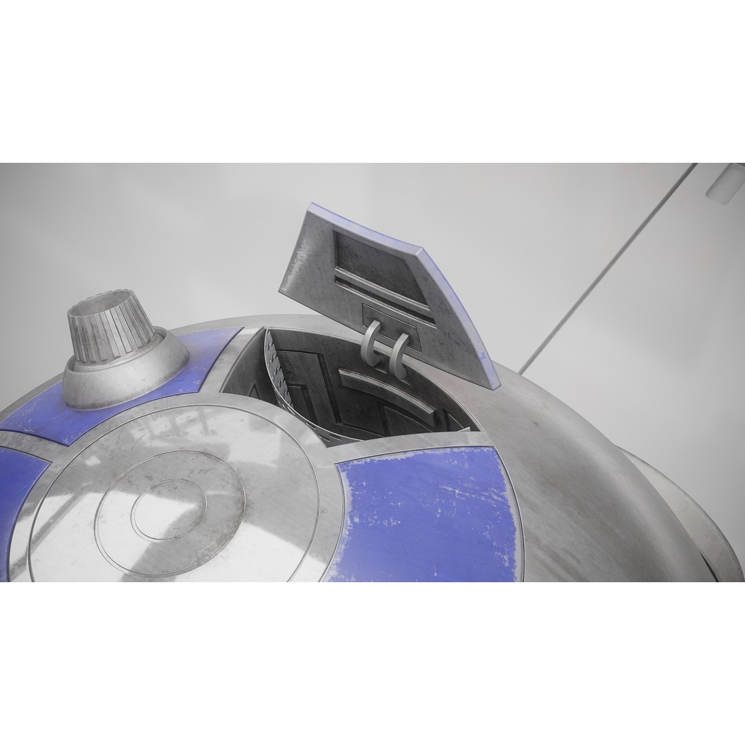 R2D2 3D Model – Fully Rigged Sci-Fi Character with PBR Textures - View 15