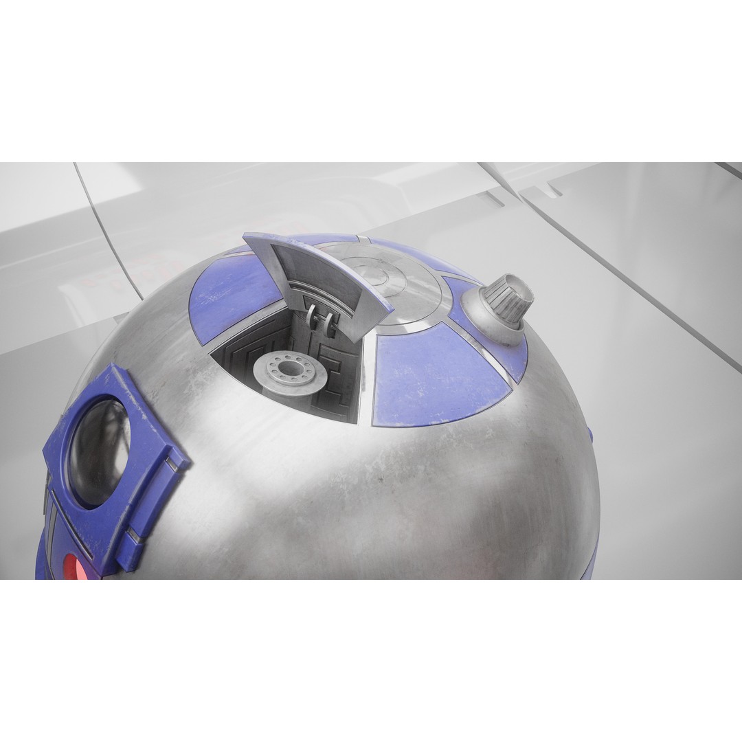 R2D2 3D Model – Fully Rigged Sci-Fi Character with PBR Textures - View 22