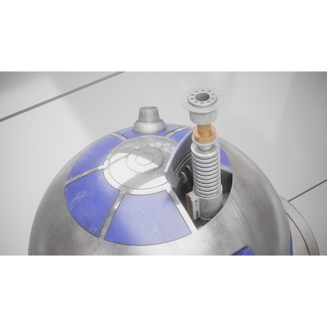 R2D2 3D Model – Fully Rigged Sci-Fi Character with PBR Textures - View 23