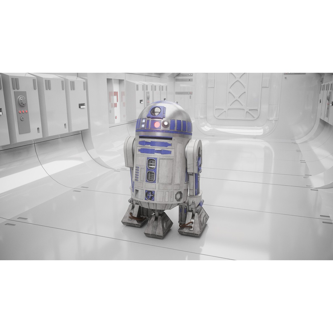 R2D2 3D Model – Fully Rigged Sci-Fi Character with PBR Textures - View 3