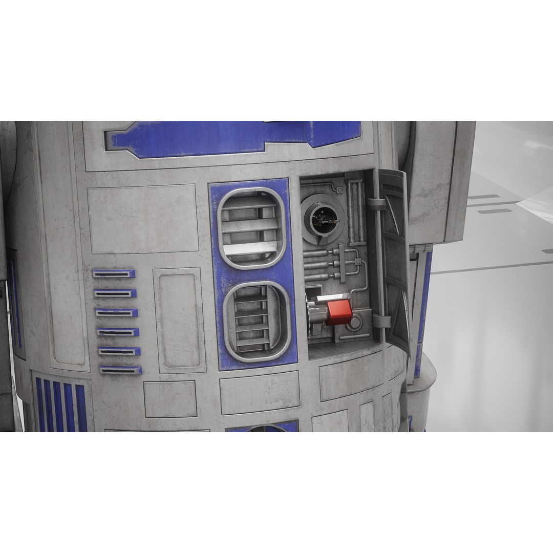 R2D2 3D Model – Fully Rigged Sci-Fi Character with PBR Textures - View 44
