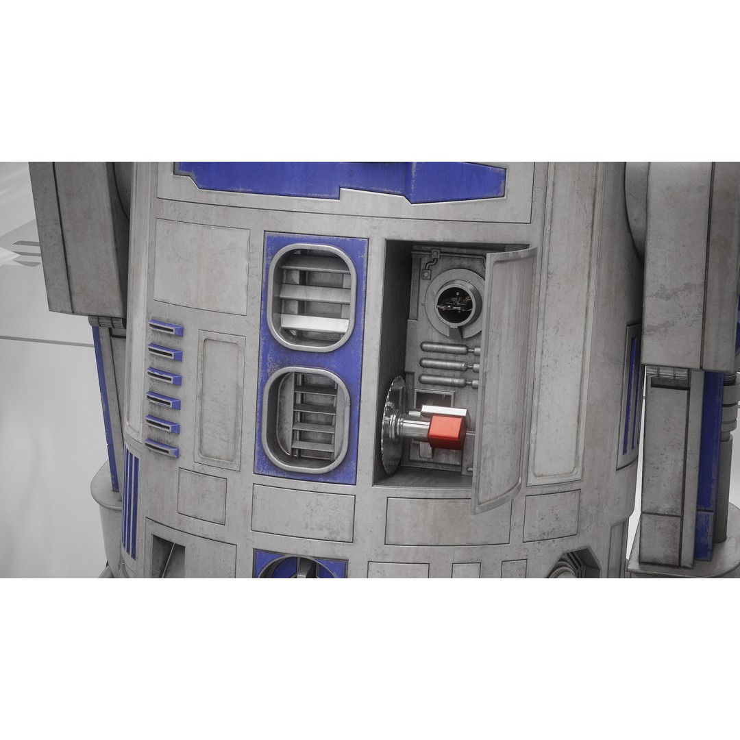 R2D2 3D Model – Fully Rigged Sci-Fi Character with PBR Textures - View 45