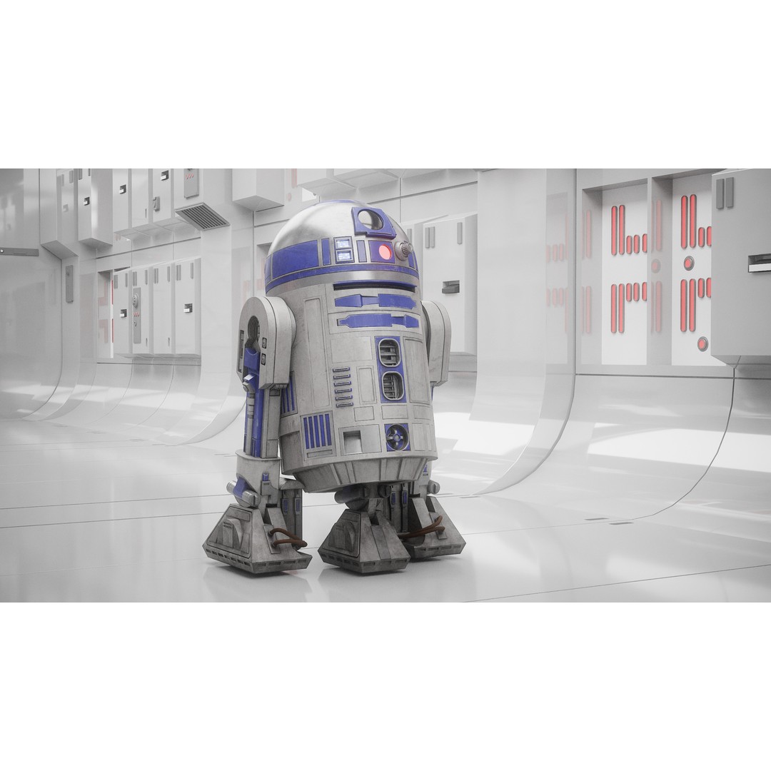 R2D2 3D Model – Fully Rigged Sci-Fi Character with PBR Textures - View 5