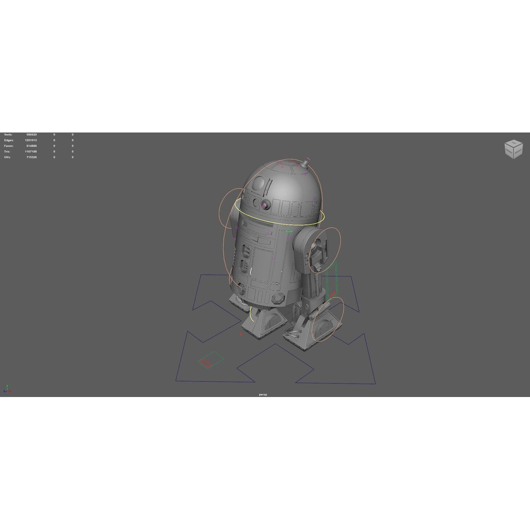 R2D2 3D Model – Fully Rigged Sci-Fi Character with PBR Textures - View 53