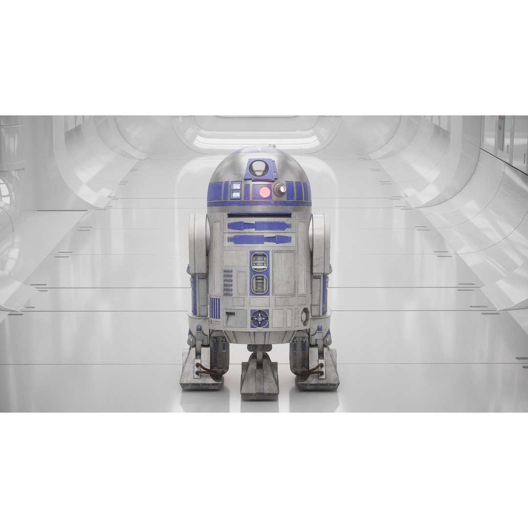 R2D2 3D Model – Fully Rigged Sci-Fi Character with PBR Textures - View 6