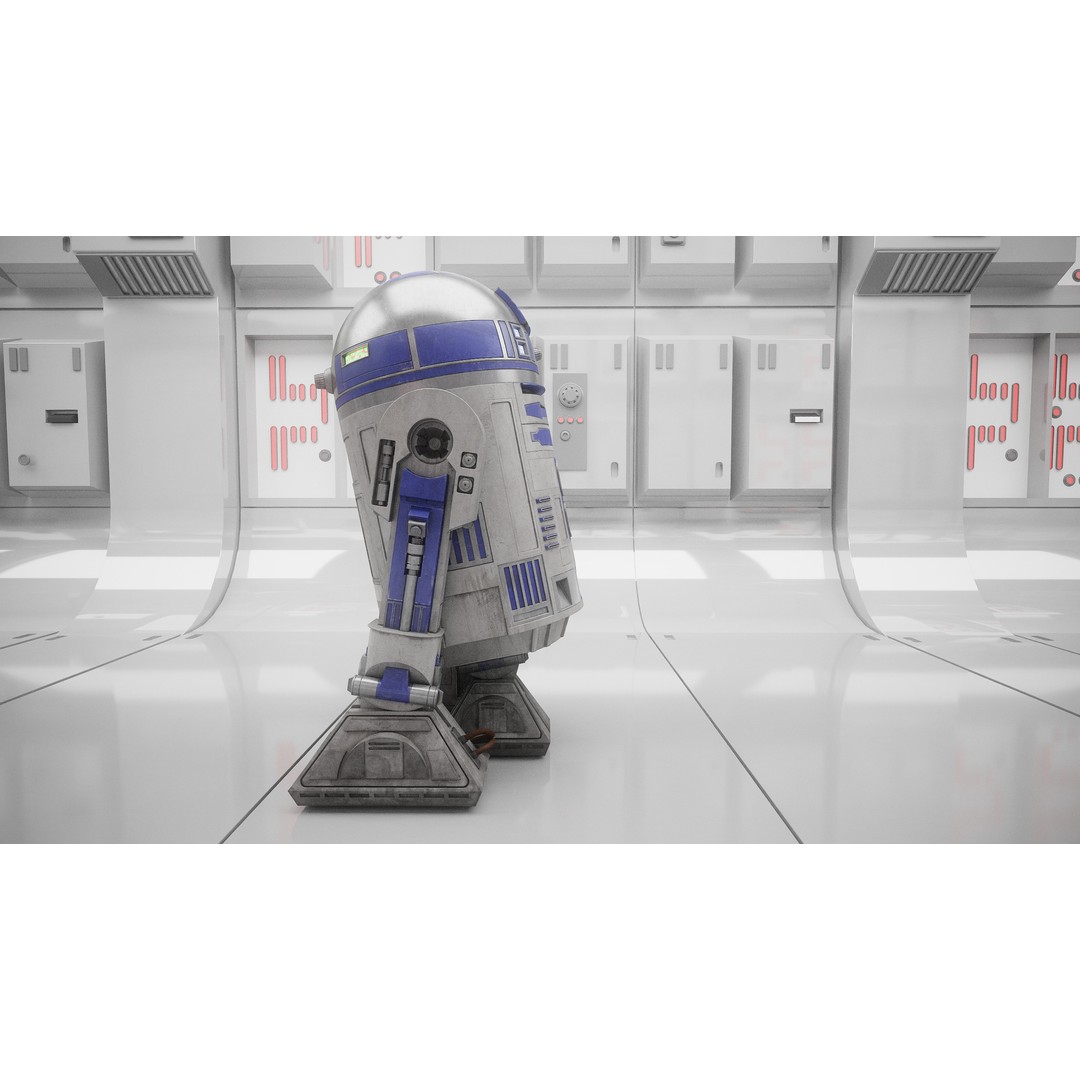 R2D2 3D Model – Fully Rigged Sci-Fi Character with PBR Textures - View 7