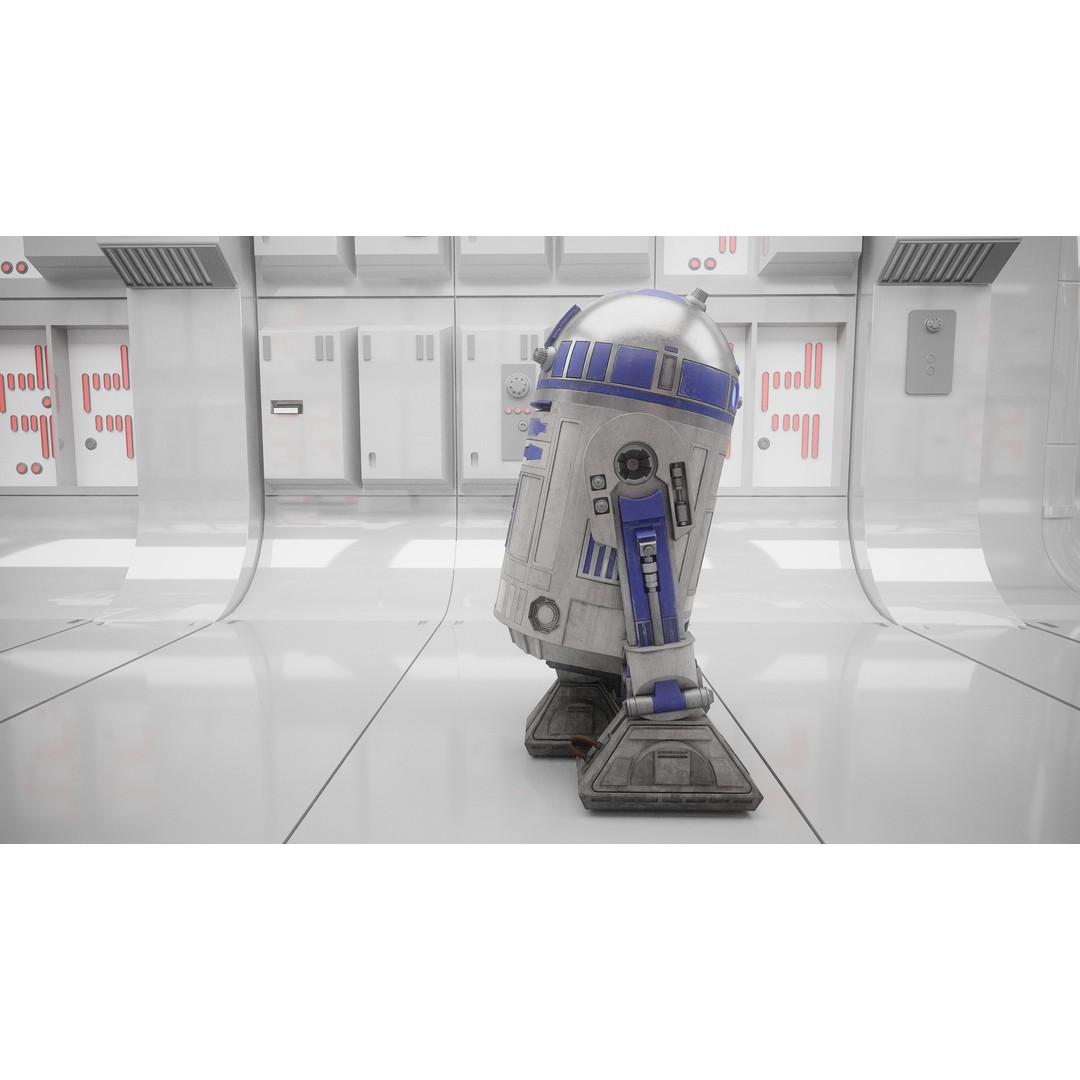 R2D2 3D Model – Fully Rigged Sci-Fi Character with PBR Textures - View 8