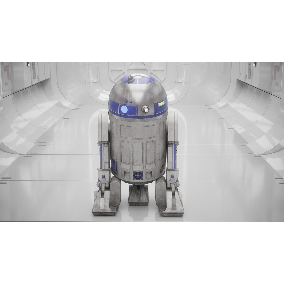 R2D2 3D Model – Fully Rigged Sci-Fi Character with PBR Textures - View 9