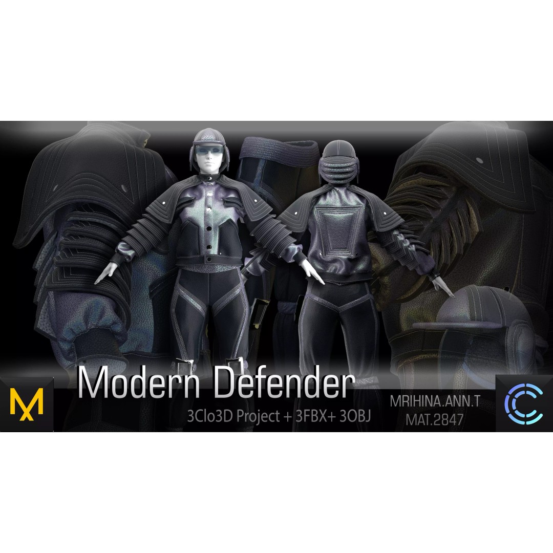 Modern Defender 3D Model – Tactical Clothing Set, FBX & OBJ Formats - View 2