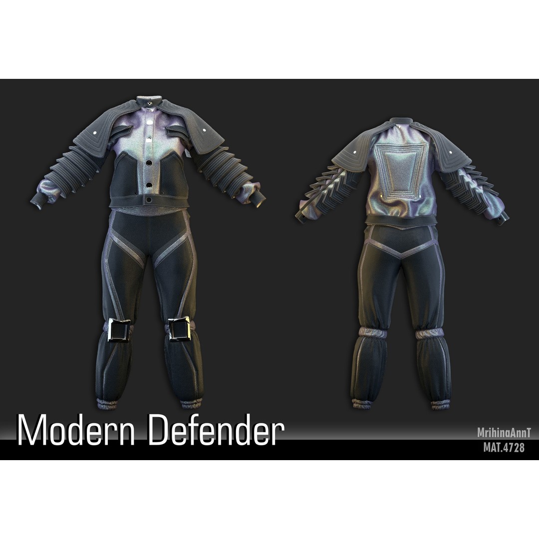 Modern Defender 3D Model – Tactical Clothing Set, FBX & OBJ Formats - View 3