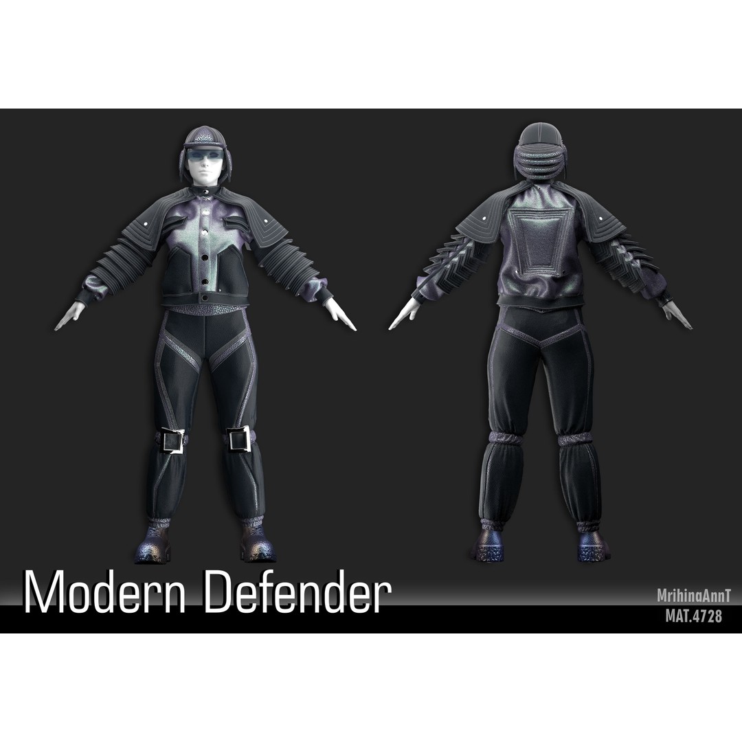 Modern Defender 3D Model – Tactical Clothing Set, FBX & OBJ Formats - View 8