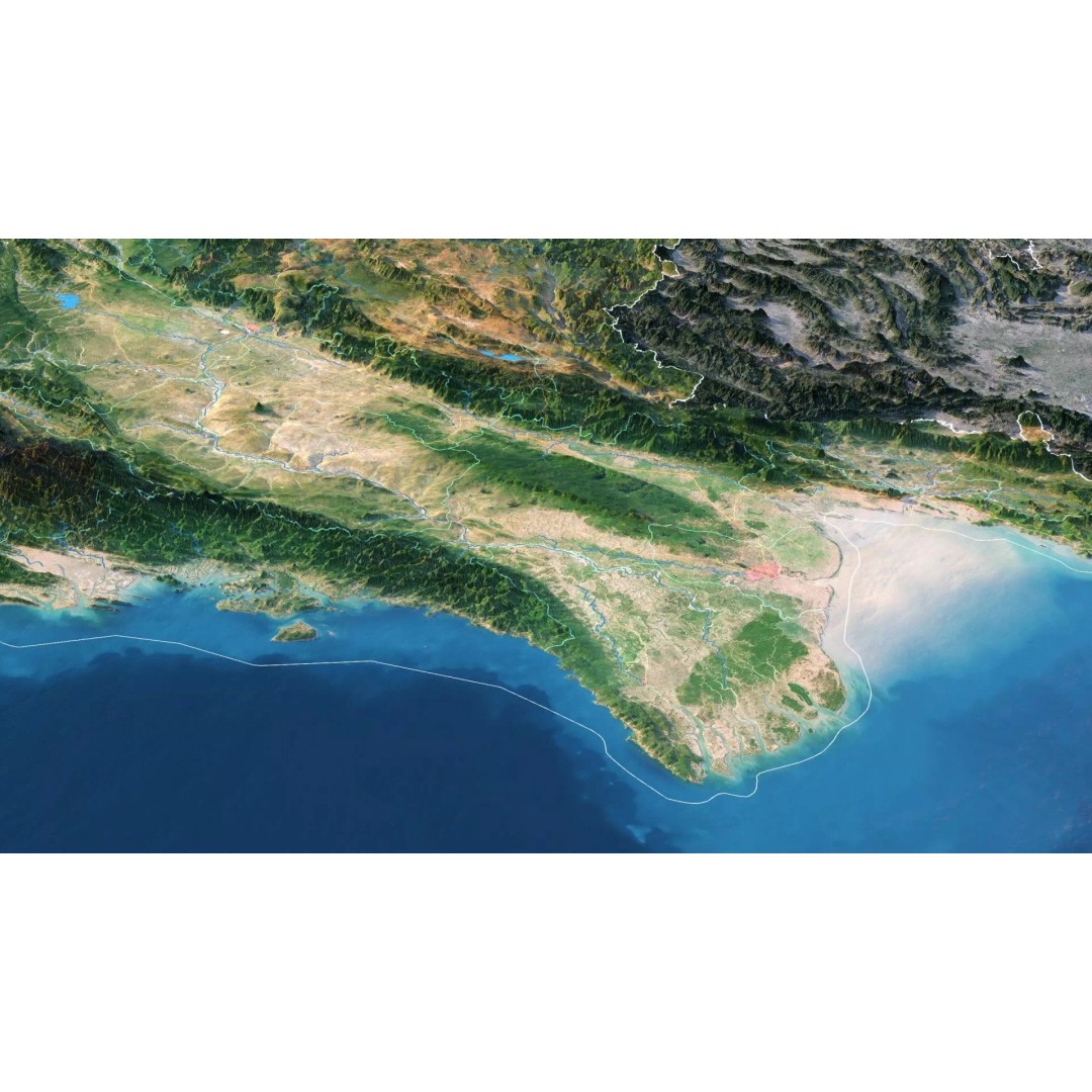 Myanmar Map 3D Model – Realistic Satellite Terrain, FBX & OBJ Formats - View 5