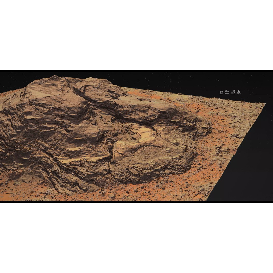 Mars Mountains 3D Model – Low Poly Game-Ready Landscapes, FBX