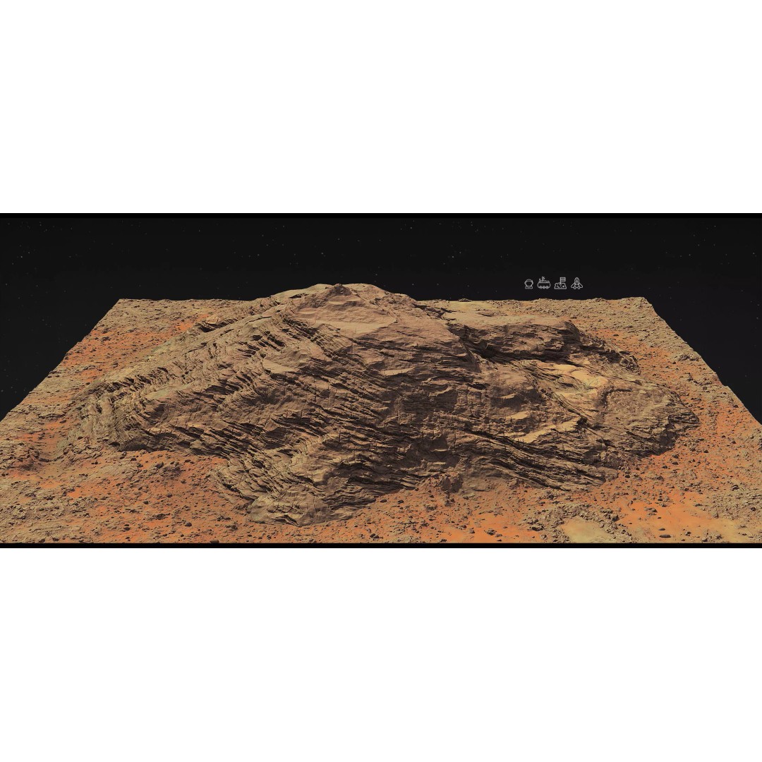 Mars Mountains 3D Model – Low Poly Game-Ready Landscapes, FBX - View 10